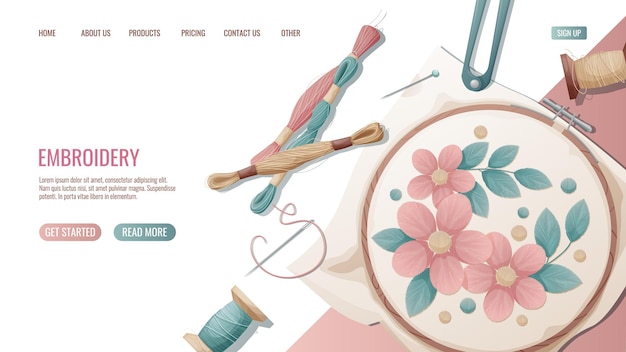 Set kit brodat cu floss și pânză